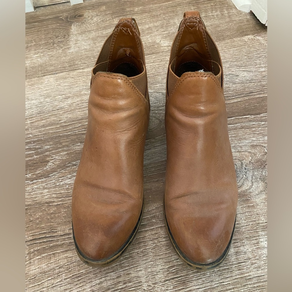 Brown flat booties